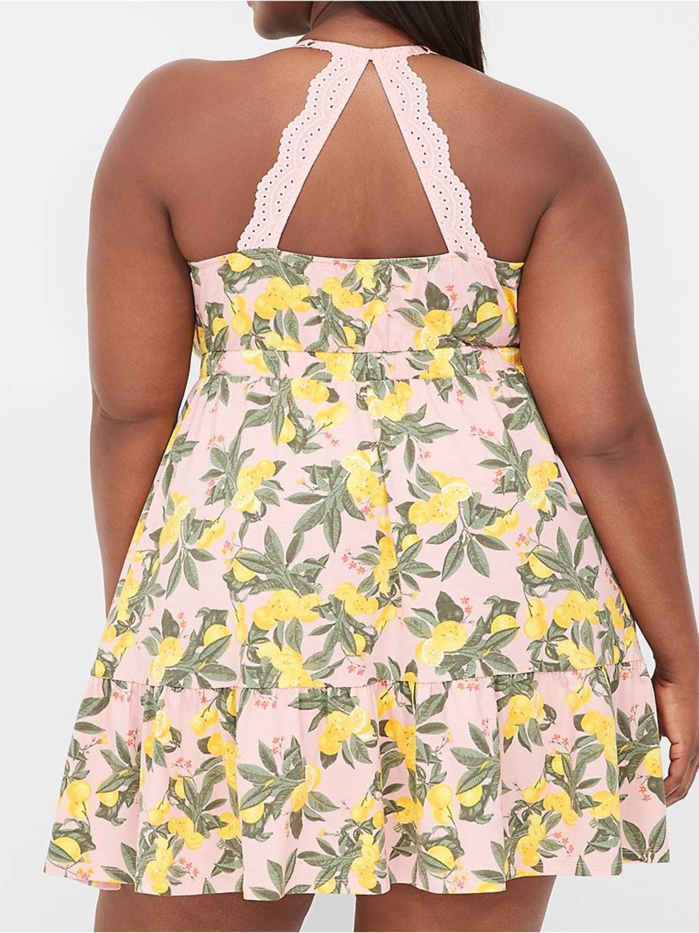 Cacique Sleep Pink Lemon Print Chemise Nightgown - Picture 2 of 5